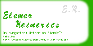 elemer meinerics business card